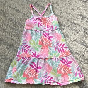 jumping beans Pink Tropical Leaf Tank Dress